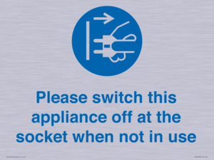 Please switch this appliance off at the socket when not in use